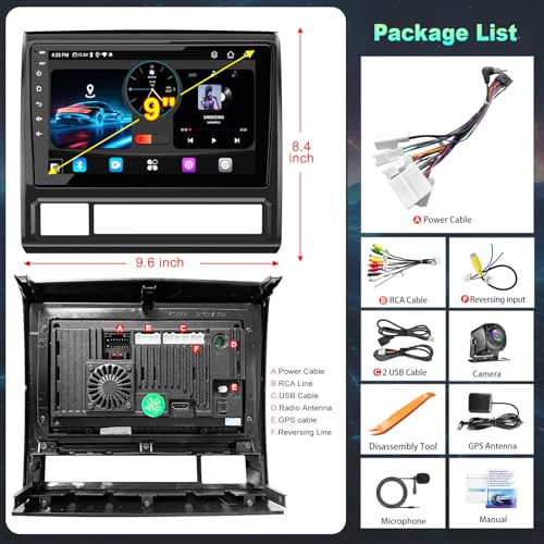 8 Core 6GB+128GB Car Radio for Toyota Tacoma 2005-2015,9 Inch QLED Touch Screen Car Stereo with Carplay&Android Auto,WiFi,GPS Navigation,Bluetooth5.0,FM&AM Radio,Android 15