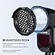 NEEWER Rundkopf Blitzzubehör Kit für Z2 Z1 Speedlite, inkl. Schutztür, Gitter, Filter, Dome Diffusor, Diffusorplatte, Bounce Diffusor, GM-M1