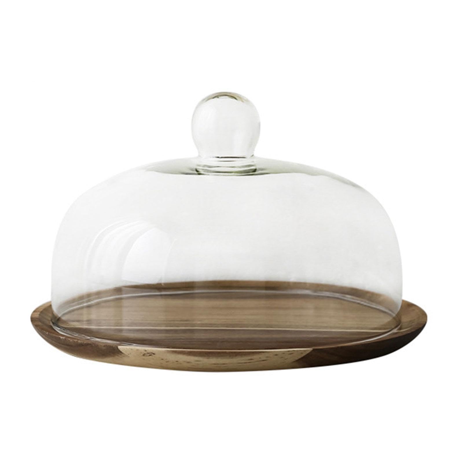 Soporte de Madera para Pasteles, Bandeja para Servir Pasteles, Bandeja para Servir Pizza, Plato para Pasteles, Expositor de Postres para Restaurantes, 25CM, Individual