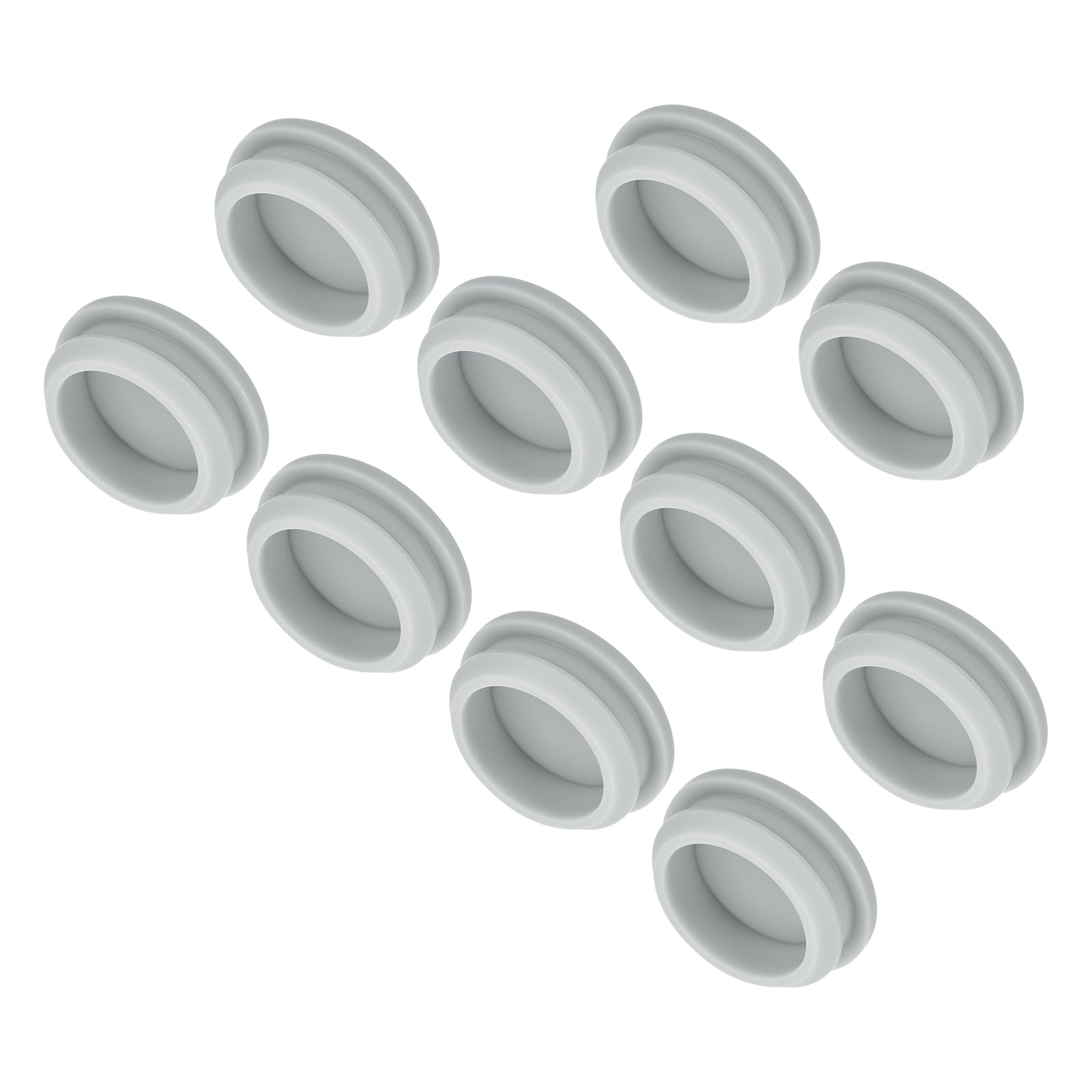 MECCANIXITY 10pcs Silicone Snap in Locking Hole Plugs,32.6mm/1.3 Inch Mounting Diameter Narrow Groove Width 5mm Panel Seal Cover Round for Kitchen Bulkheads Waterproof Sealing Plugs Grey