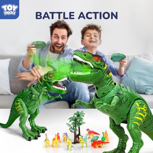 STEAM Life Remote Control Dinosaur Toys for Kids 3-5 5-7, Light Up & Realistic Roaring Sound, T rex Dinosaur Robot Toy for Boys & Girls (Green) - Thumbnail 7