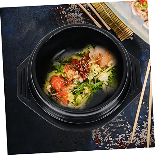 Olla de cerámica para bibimbap coreano con bandeja cazuela resistente para guisar en casa 5