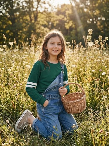Image of SELINK Girls Big Kids Long Sleeve Striped Color Block Pocket Tees