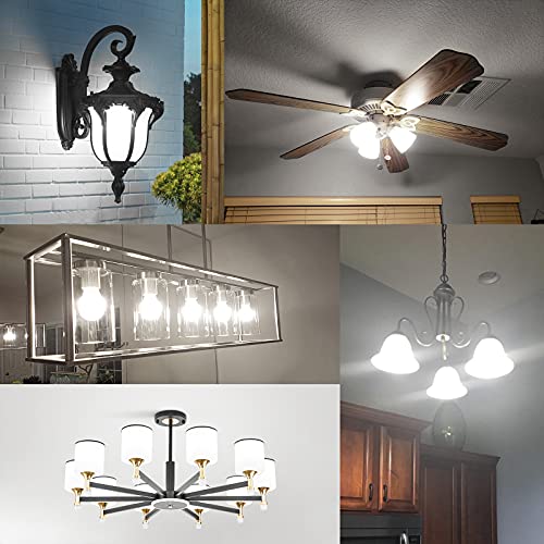 Gosche 6 Pack Bright Ceiling Fan Light Bulbs, 60 Watt Equivalent, Daylight 5000K, E12 Led Bulb, A15 Shape Candelabra Base Chandelier Light Bulb, 120V Small Bulb, Non-Dimmable #TOP6