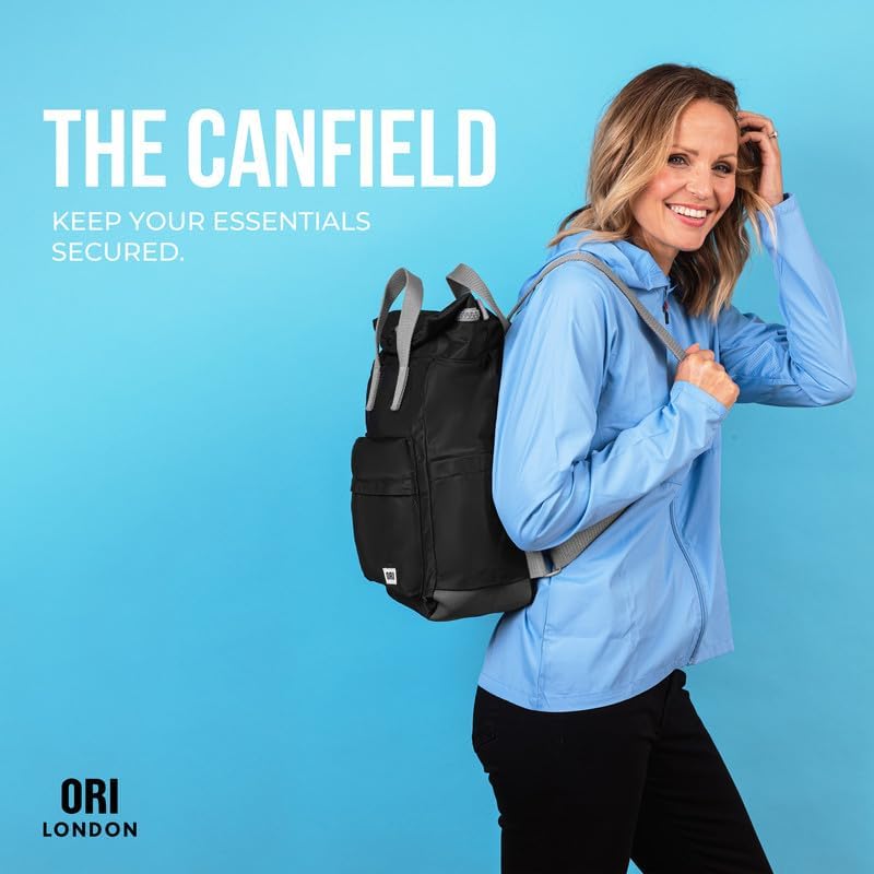 ORI LONDON Travel Backpack - Medium Nylon Rolltop Backpack for Men & Women for Laptop & Accessories - The Canfield, Mustard - Image 2