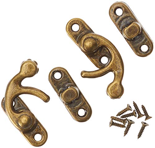 GLOREX 6 1833 500 sluiting voor kisten, 2 paar inclusief schroeven, oudgoud, meerkleurig, één maat