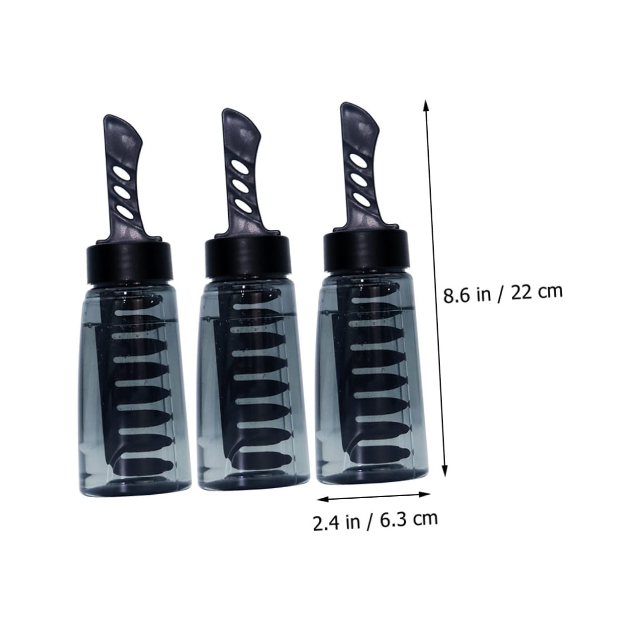 LALAFINA Refillable Hair Gel Bottle with Comb Applicator 3-Pack 8.66 Inch Lightweight Styling Gel Container for Men Barber Use