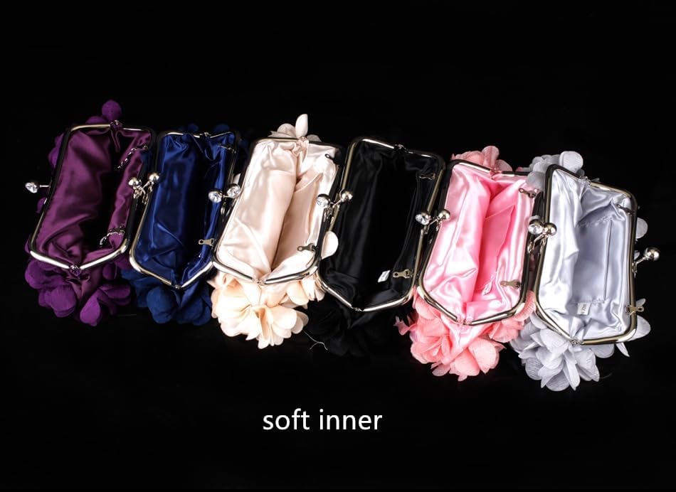 Women Evening Bag Flower Bride Floral Clutch Purse for Wedding Prom Kiss Lock - Image 9