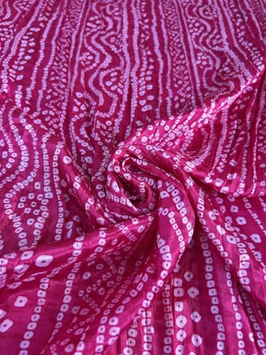 Image of Women's Art Silk Bandhani Print Dupatta with 2.20 Meters | Women's cotton printed dupatta with tassels