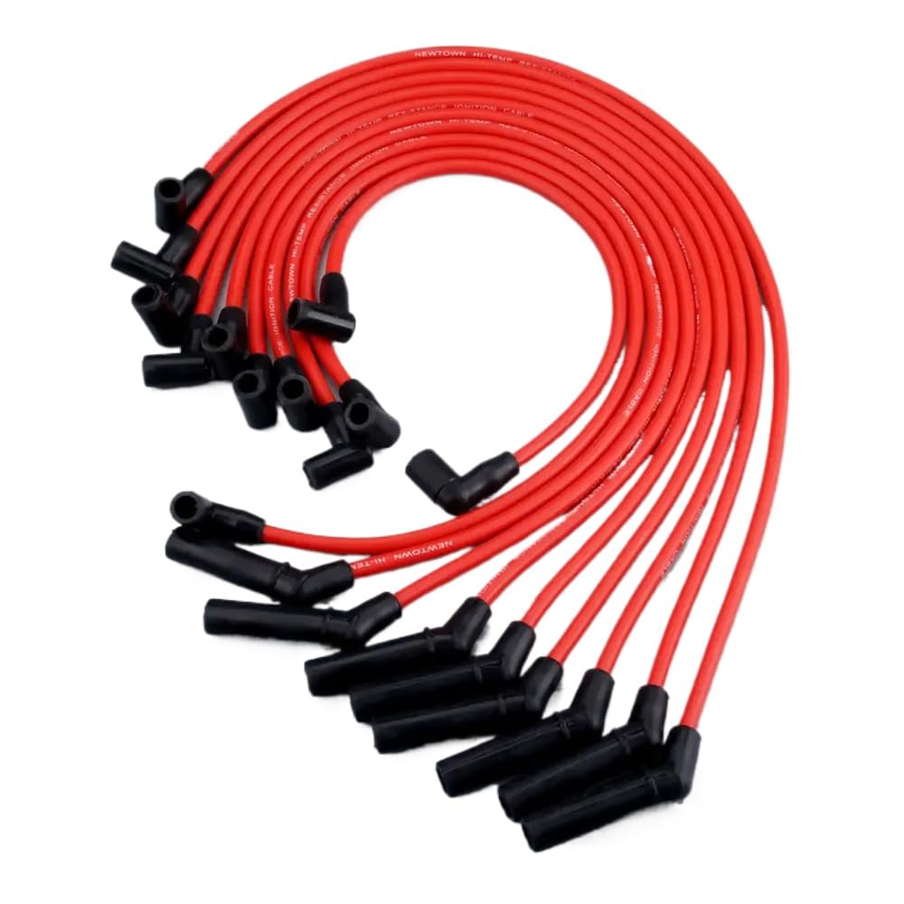 Kit de cables de encendido de bujía de 9 mm de diámetro compatible con motores Mustang 1964-1995 5.0L 5.8L V8 de bloque pequeño 302W