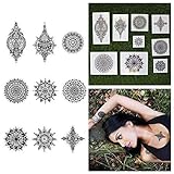 Tattify Intricate Mandala Temporary Tattoos - Lose Yourself (Set of 18 Tattoos - 2 of each Style) - Individual Styles Available - Fashionable Temporary Tattoos