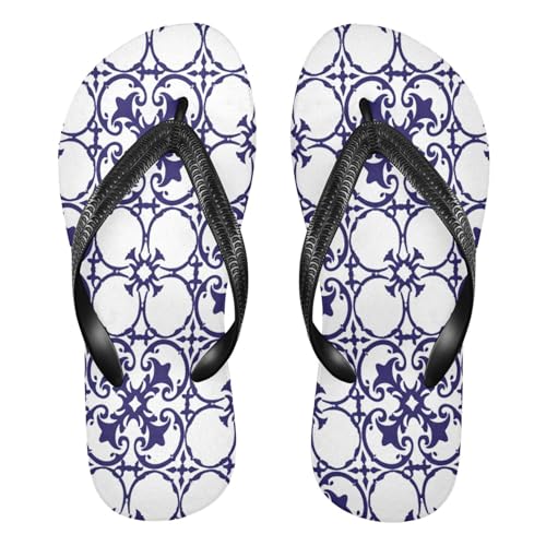 Nander Mexican Ceramic Tile Pattern Sandal Flip Flops of Men's & Women's,Beach Slippers Flip Flops Shower Shoes