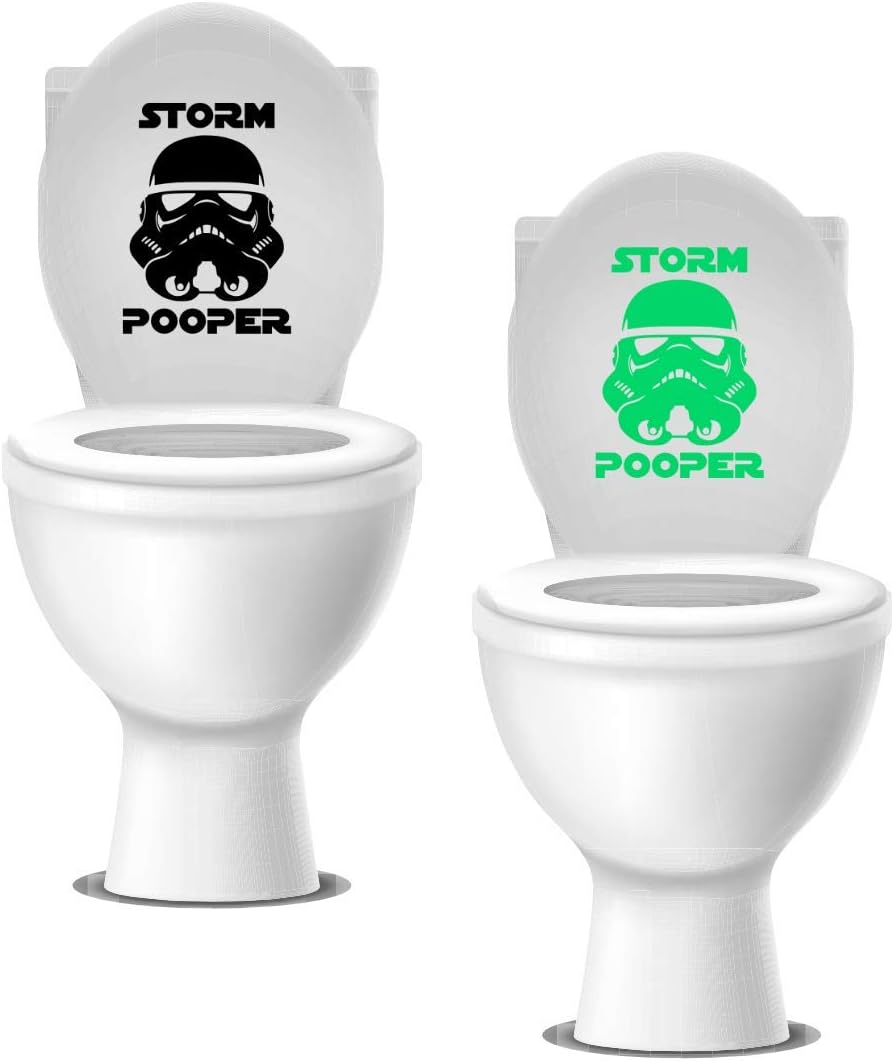 Buy Star Wars Stormtrooper Inspired Storm Pooper Parody Vinyl Decal Black Or Glow In The Dark Perfect For Toilet Lid