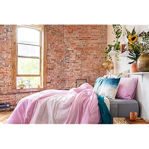 Refinery29 | Emerie Bedding Collection | Modern Reversible Luxury Ultra Soft Cotton Comforter, All Season Premium 4 Piece Set, Design for Home Hotel Décor (King, Purple) Cover