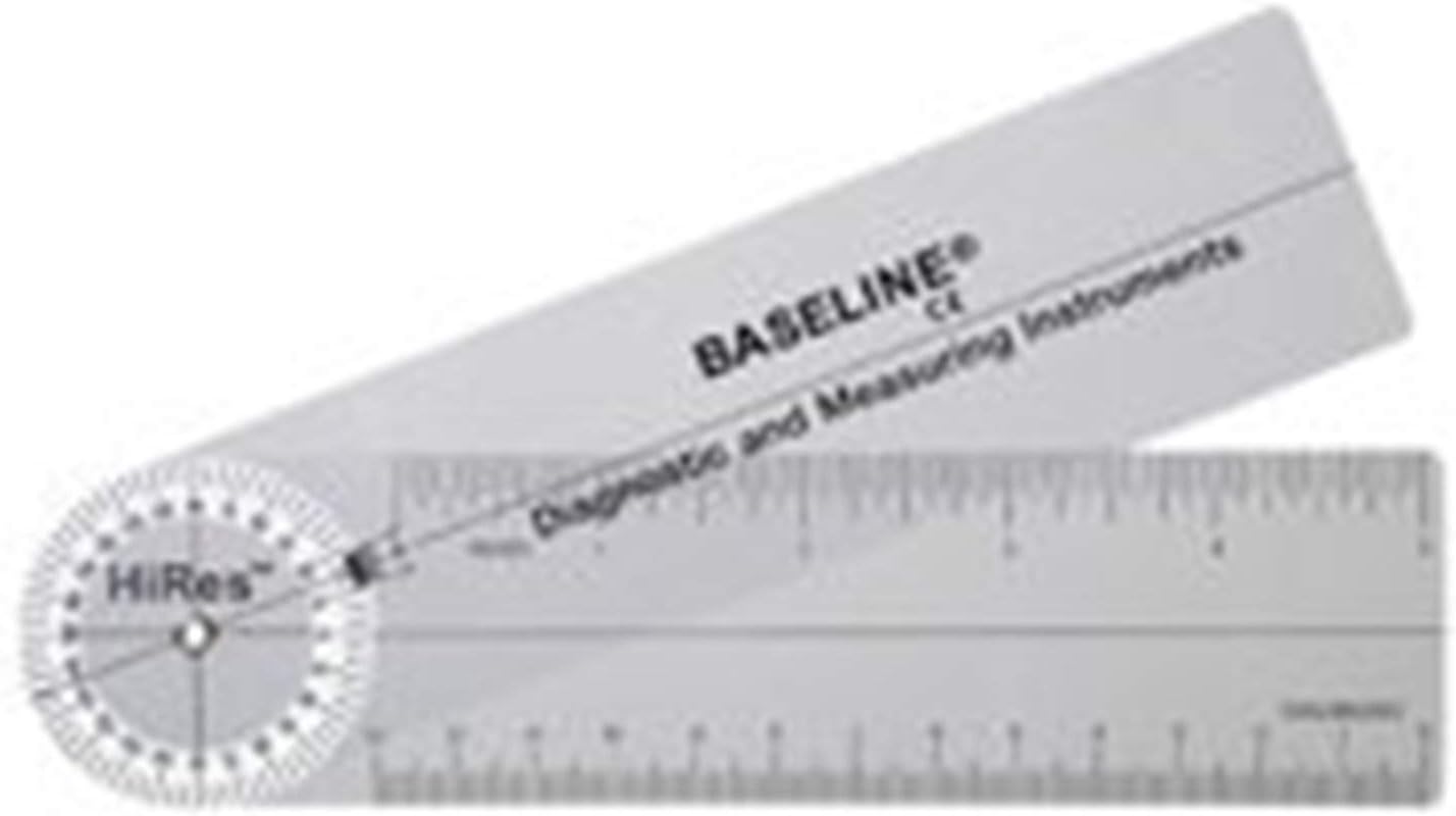 Hires Rulongmeter 360 Degree Clear Plastic Goniometer, 6" Length (Pack of 25)