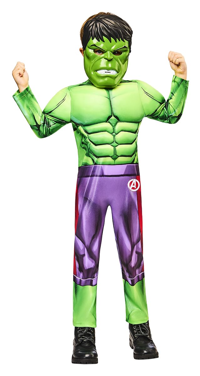 Rubies DISFRAZ HULK BLACK LINE INFANTIL para niño, talla XXS, Jumpsuit acolchado y máscara, para Carnaval, Navidad, Fiestas y Cosplay