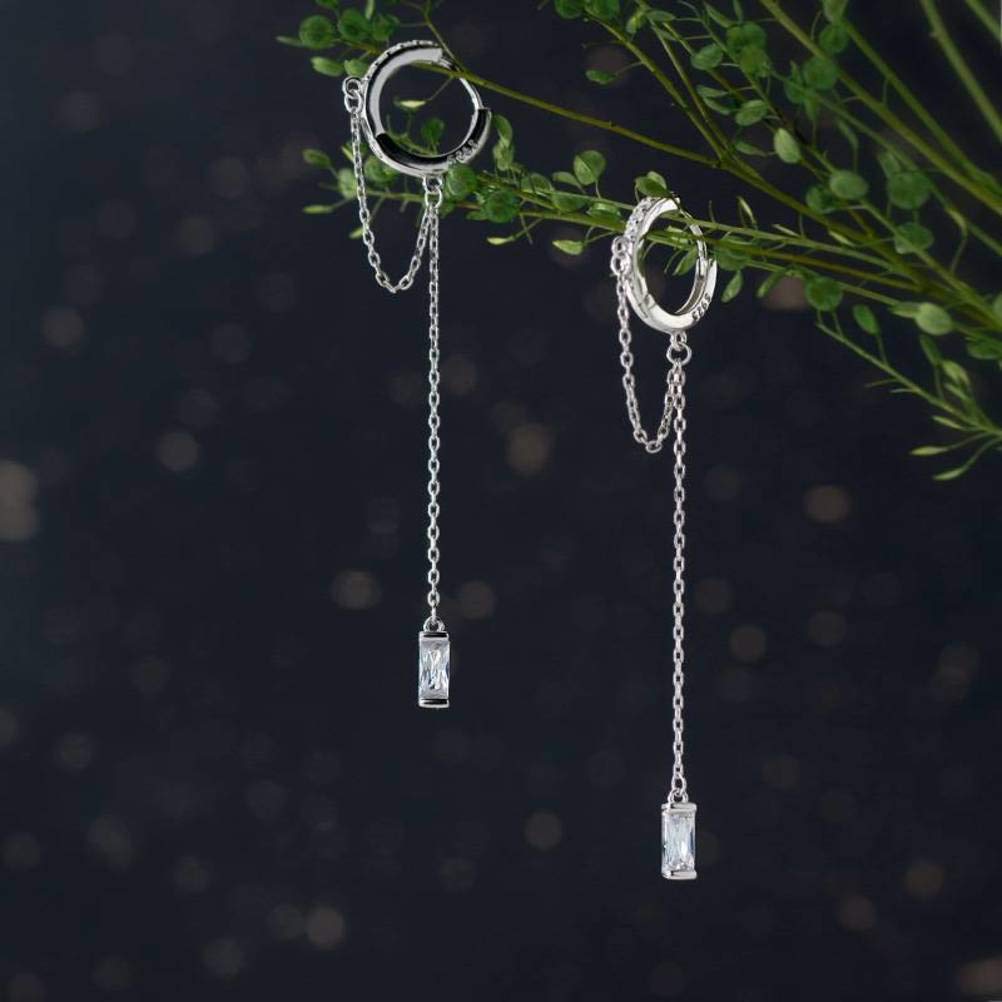 RWRAPS Ohrringe für Frauen, S925 Silber Ohrringe, weiblicher koreanischer Kunststil, Lange Ohrringe, Temperament, Quaste, weiblicher hängender Ohrring, EIN Paar