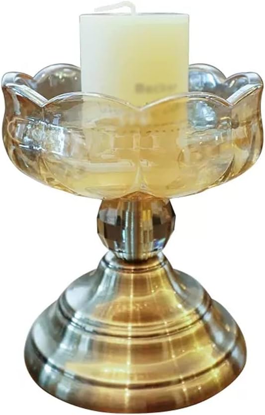 European Retro Candle Table Set up Glass Model Room Living Decoration Wedding Romantic Candlelight Dinner Props