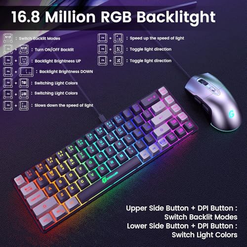 Image of GEODMAER 65% Gaming Keyboard and Mouse Combo