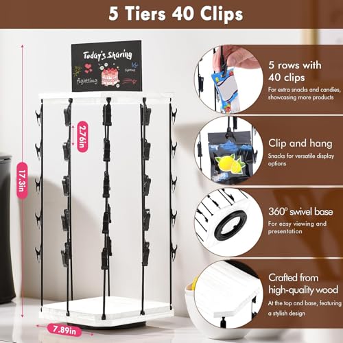 Support tournant 360° avec tableau d'affichage pour snacks - 5