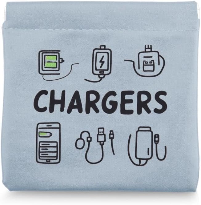 Plugs Cables and Chargers Bag Pouches Leather Portable Charger Organizer Travel Pouch for Electronics Accessories Ear Phone Case Pouch Small Wire Cord Usb Storage Bag for Earphones Wrap Silicone Ties image 3