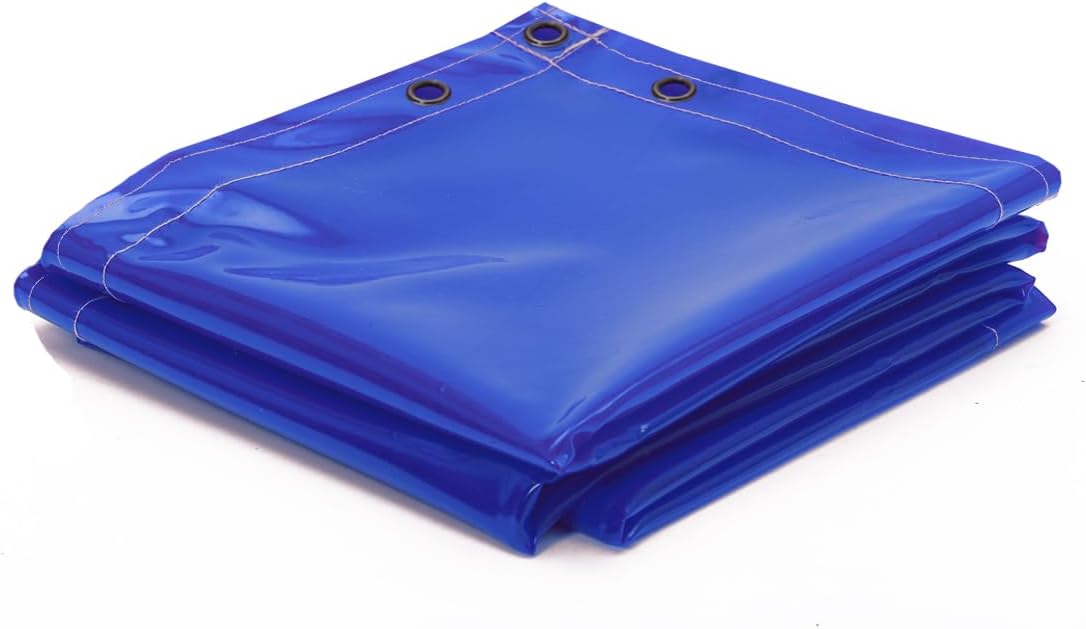 6'X8' Vinyl Welding Curtain Welding Screen with Grommets, Without Frame (Blue, 6 * 8 ft)