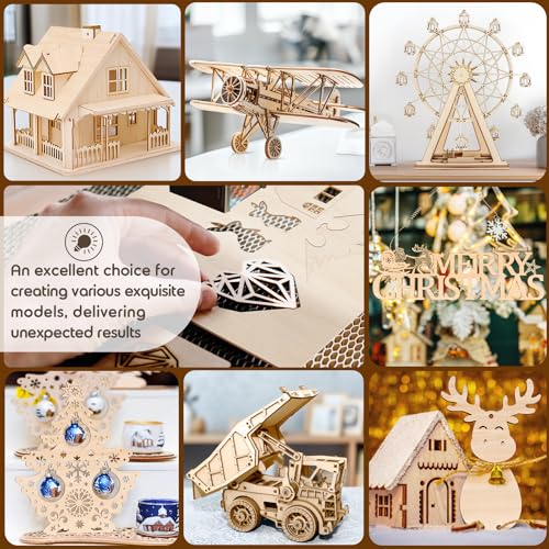 24 Pack 12x12x1/8 Inch Basswood Sheets, MAPRIAL Smooth 3mm Plywood for Laser Cutting, Unfinished Wood Board for Engraving, Wood Burning, Painting, Crafts, Ornaments, Models, Cutter, Engraver, Gifts - Image 5