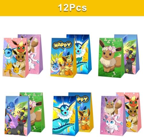 12pcs Cartoon Animation Gift Bags Goodie Bags Party Supplies for Kids Birthday Decorations image 4