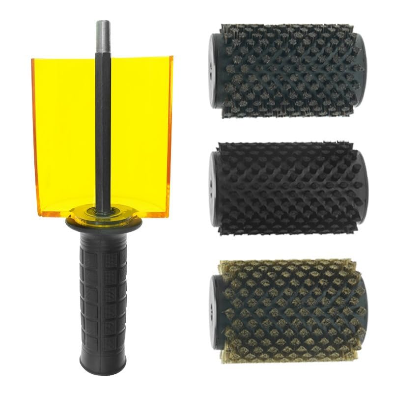 Cepillos Rotatorios para Esquís con Mango, Crin, Cobre y Nailon | Kit Profesional, Para Snowboard, Cubierta Acrílica, Rodillo de Encerado, Mantenimiento de Esquí