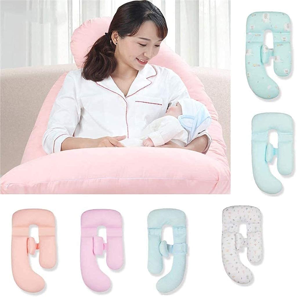 Almohada de Lactancia, Almohada de Cuerpo Entero con Almohada Lumbar, Almohada Corporal Que sostiene el Cuerpo, posición Fija para Dormir Durante el Embarazo, Almohada para Dormir de Lado (c