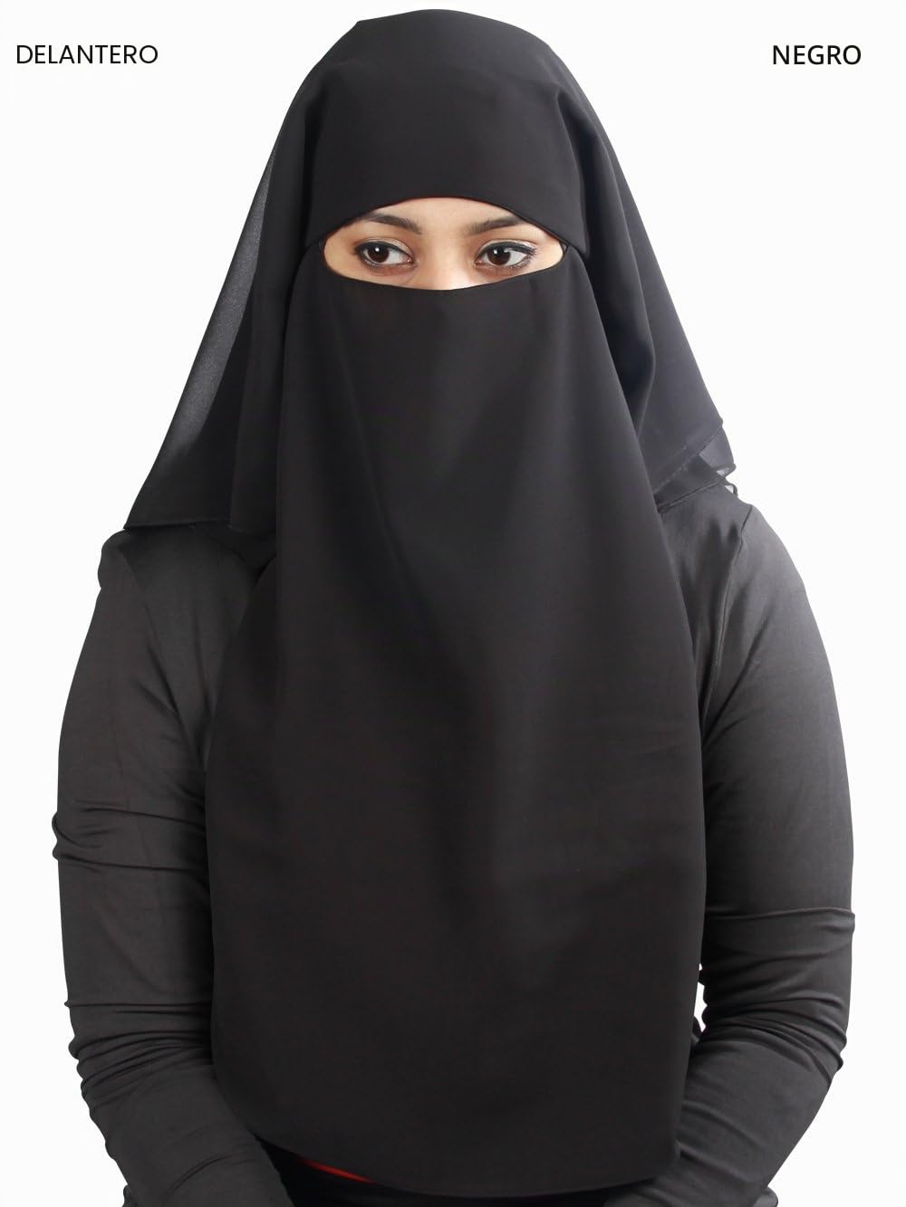 MyBatua 3 capas saudi niqab en georgette transpirable, precio al por mayor, 1 pieza velo de cara NQ-003