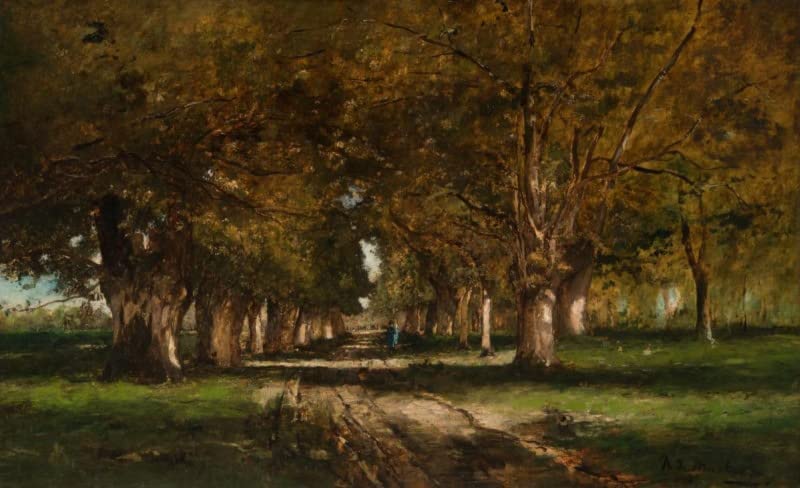 Affiche et gravure Route parmi les arbres de Munkacsy en impression premium
