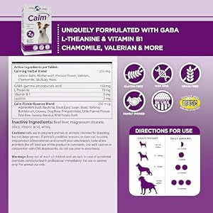 Vital Planet - Calm Chewable Tablets for Dogs, Promotes Calmness in Stressful Situations with Valerian, Lemon Balm, Chamomile, GABA, L-Theanine and Natural Herbs - 60 Beef Flavored Chewable Tablets Vital Planet – Calm Chewable Tablets for Dogs, Promotes Calmness in Stressful Situations with Valerian, Lemon Balm, Chamomile, GABA, L-Theanine and Natural Herbs – 60 Beef Flavored Chewable Tablets