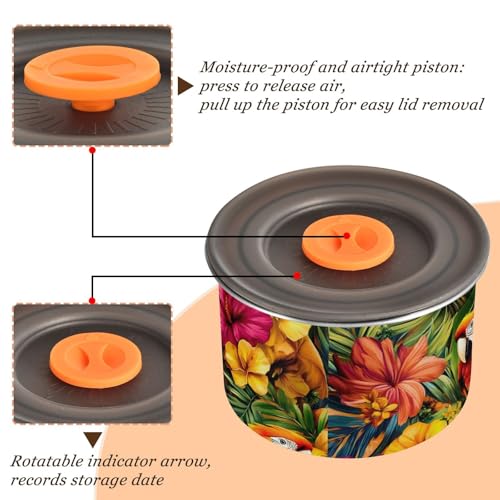 Contenedor de café con diseño de flores rojo y azul miniatura 4