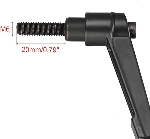 Miniatura 3 de uxcell M6 x 0.787 in Mango de palanca de sujeción ajustable Rosca Botón de trinquete macho roscado Perillas de bloqueo Tornillo giratorio Perno de