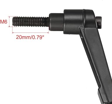 uxcell M6 x 20mm Handle Adjustable Clamping Lever Thread Push Button Ratchet Male Threaded Stud Knobs Locking Rotating Screw Handles Quick Release Bolt Black 3pcs