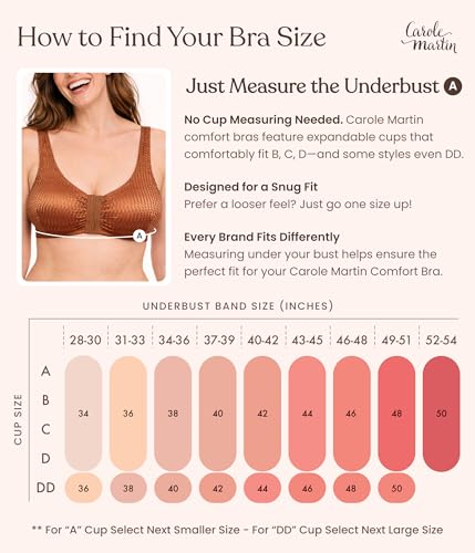Image of Carole Martin Full-Freedom Comfort Front Closure Bra for Women, Wireless
