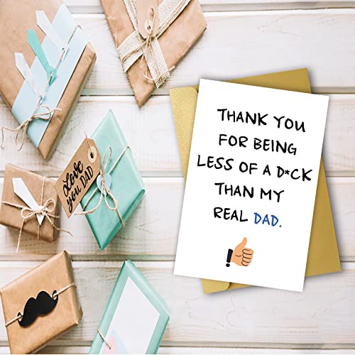Ojsensai Funny Fathers Day Card For Stepdad, Naughty Father’s Day Gift For Bonus Dad, Great Father’s Day From Stepchild, Thank You For Being My Dad #TOP2