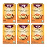Yogi Tea Honey Chai Turmeric Vitality Tea - 16 Tea Bags per Pack (6 Packs) - Organic Tea to Support Overall Health - Includes Cinnamon Bark, Turmeric Root, Cardamom Pod, Ginger Root & More
