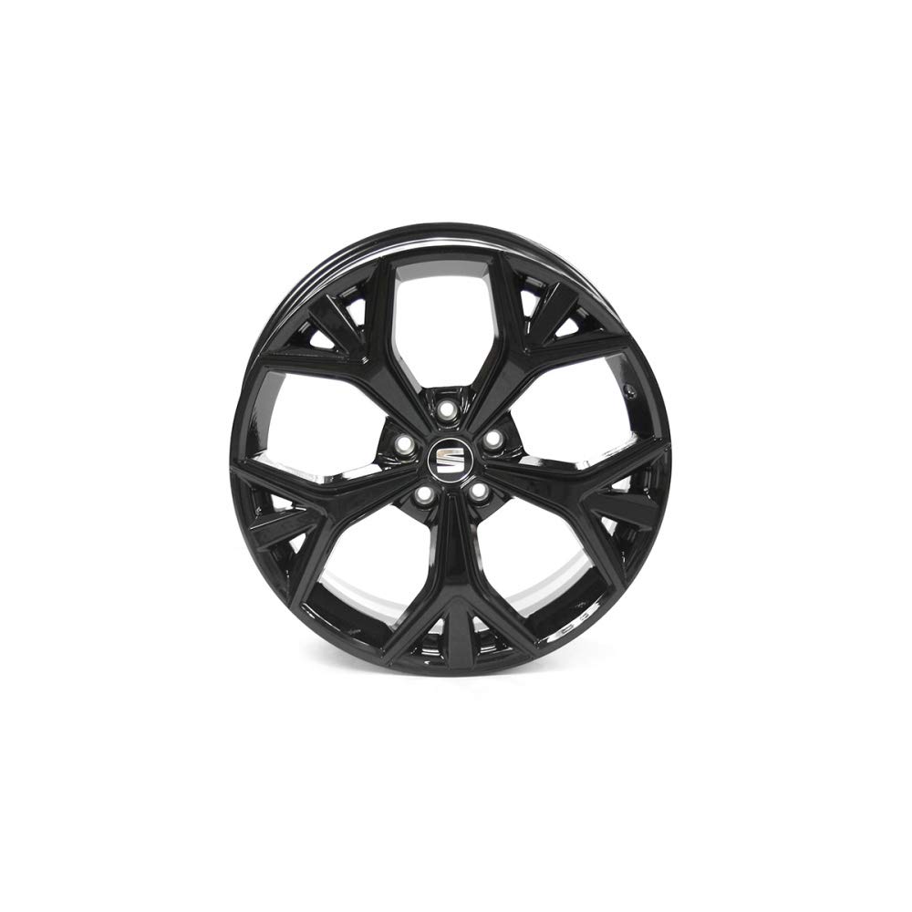 Seat 575071499F041 Aluminiumfelge 19 Zoll Tuning Felge 8Jx19H2 ET45 Lochkreis 5x112 Leichtmetallfelge, schwarz glänzend