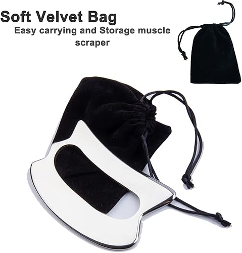 Miniatura 6 de FeelFree Sport Herramienta de raspado de masaje Gua Sha de acero inoxidable, raspador muscular, herramientas de masaje de tejido suave, tejido