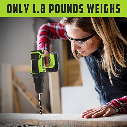 Yougfin Akku-Bohrmaschinen-Set, 20 V elektrische Bohrmaschine mit Schnellladegerät, 25 + 1 Drehmomenteinstellung… – Bild 4