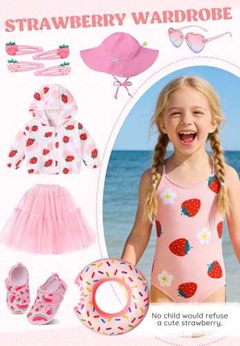 Image of Zando Girls Bathing Suit Size 2-10 Years - Cute Toddler Swimsuit Girl Adjustable One Piece Swimwear for Summer Beach Wear