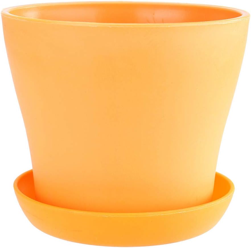 Coohole-Stationery Colourful Mini Plastic Flower Pot Succulent Plant Flowerpot Home Office Decor