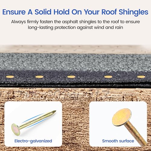 meite Roofing Nails 15 Degree 1-1/2-Inch Electro Galvanized Rust-Proof Coil Nail, Big Head Nails for Electric or Pneumatic Roofing Nailer Gun, Wire-Collated Roof Nail for Lathing Sheathing, 2880PCS