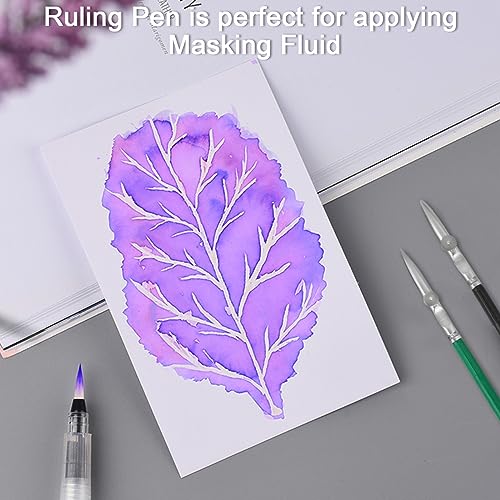 LOONENG Ruling Pen for Masking Fluid, Cross Hinged Ruling Pen for Fine Line Drawing, Technical Drawing, Suitable for Use with Masking Fluid, Ink and Gouache