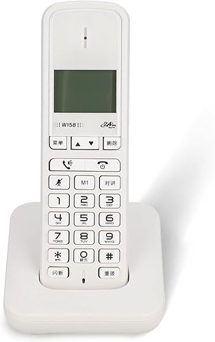 Teléfono Inalámbrico Digital Inalámbrico de Mano de Teléfono Libre Intercomunicador de Llamadas Manos Libres Teléfono 100-240V Blanco