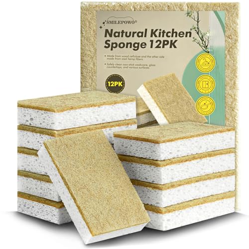 Natural Kitchen Sponge Compostable Kitchen Sponges Cellulose and Coconut Scrubber