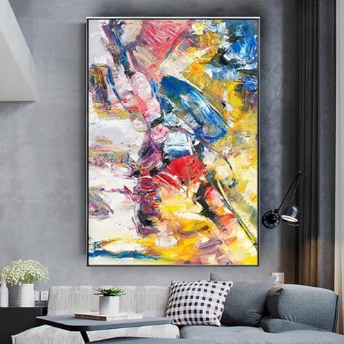 Peinture abstraite contemporaine pour salon élégant toile 60x80cm
