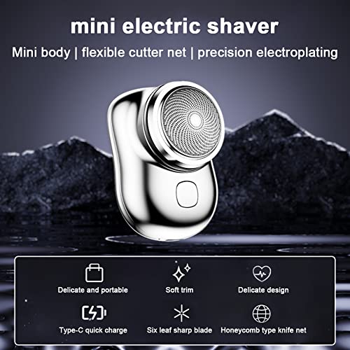 Mini Electric Shaver, Portable Men Electric Shaver Usb Rechargeable Men Grooming Razor, Pocket Size Mini Shaver Washable For Travel (Blue) #TOP6